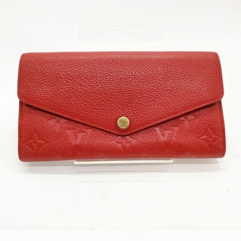 Authentic Louis Vuitton Red Empereinte Leather Women's Wallet